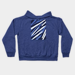 Blue, black and white streaks Kids Hoodie